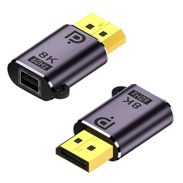 8K 60Hz HD Video Transmission DP 1.4 to Mini DP Male to Female Adapter