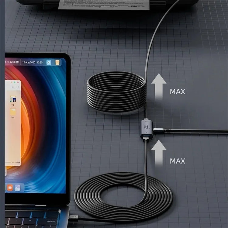10m Transmission Type-C to USB Signal Amplifier 15W Power Supply Extender