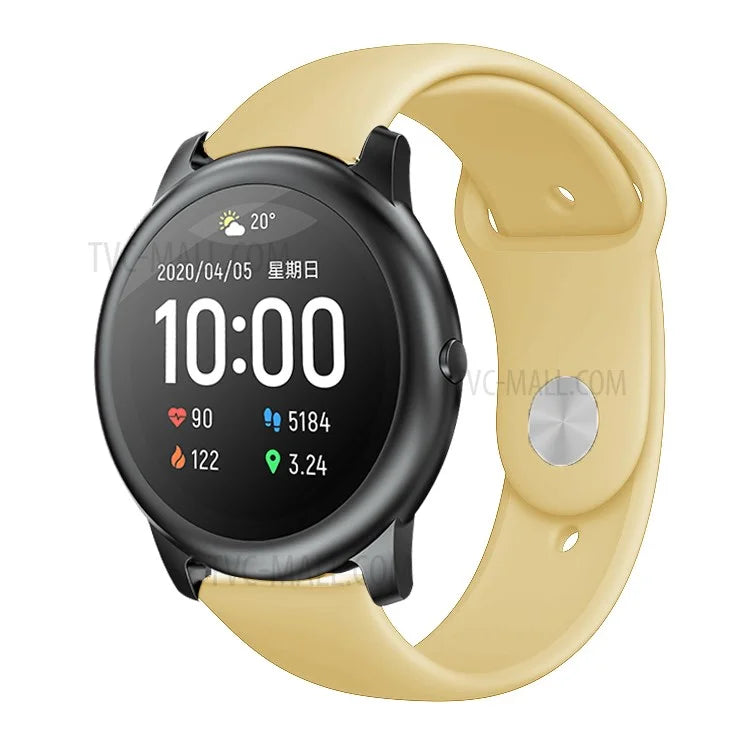 22mm Silicone Smart Watch Strap with Rivet Buckle Closure for Xiaomi Haylou Solar