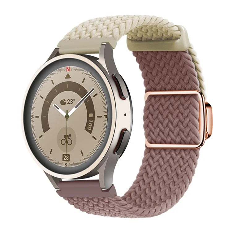 22mm Universal Smartwatch Strap Magnetic Buckle Replacement Woven Wrist Band