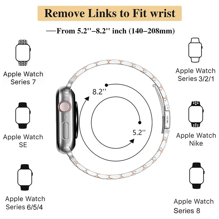 For Apple Watch 10 46mm / Ultra 2 / Ultra 49mm / 9 8 7 45mm / SE (2023) SE (2022) SE 6 5 4 44mm / 3 2 1 42mm Metal Strap