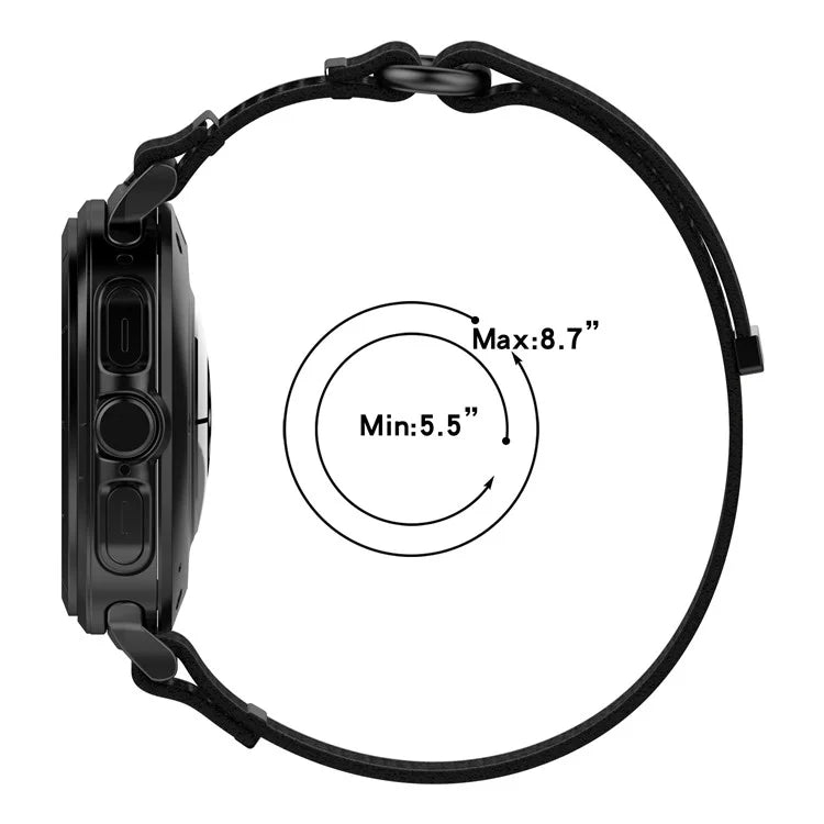 For Samsung Galaxy Watch Ultra 47mm Nylon Watch Band Loop Fastener Adjustable Wrist Strap