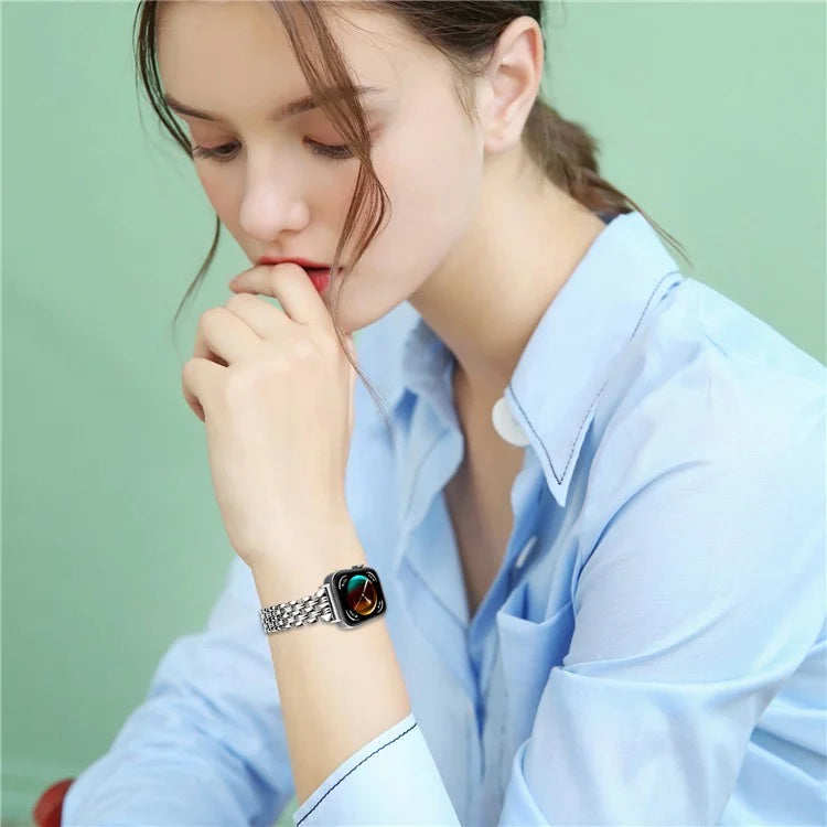 For Huawei Watch Fit 3 Hollow 5-Bead Watch Band Metal Wrist Strap Replacement