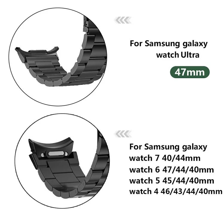 For Samsung Galaxy Watch Ultra 47mm 3-Bead Titanium Alloy Strap Replacement Watch Band