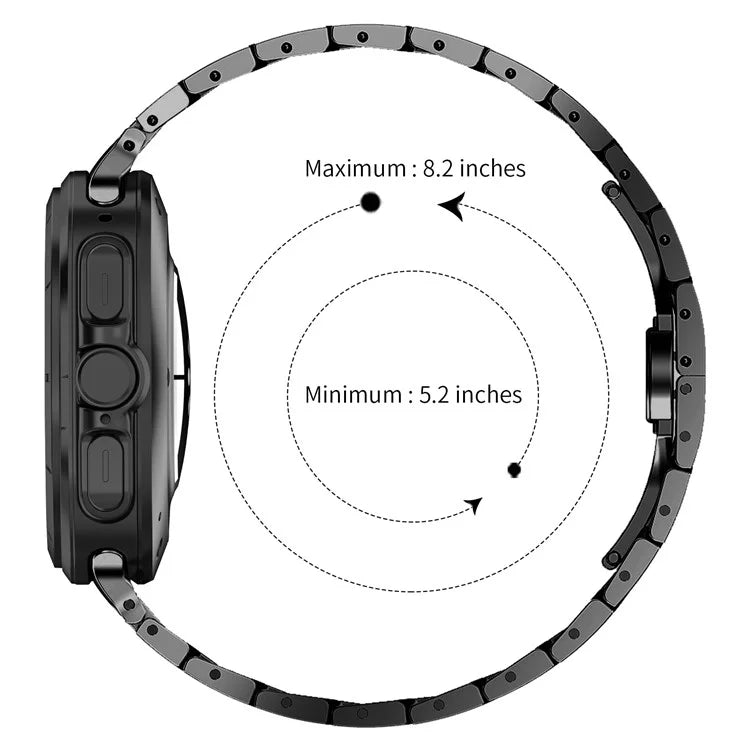 For Samsung Galaxy Watch Ultra 47mm Watch Band Solid Stainless Steel Metal Strap - Black
