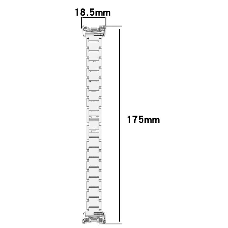 For Xiaomi Mi Band 9 / 9 NFC / Smart Band 8 / 8 NFC Watch Strap Rhinestone Decor 3-Bead Stainless Steel Band