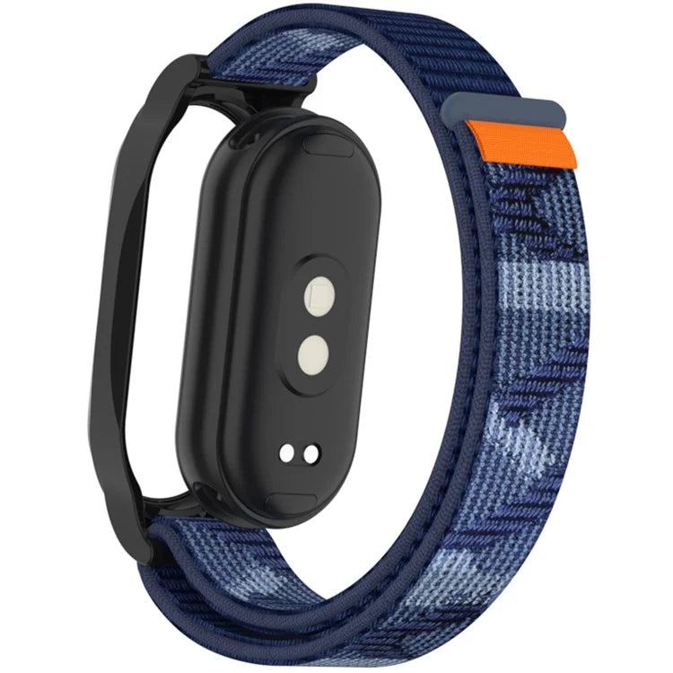 For Xiaomi Mi Band 9 / Smart Band 8 Watch Band Nylon Loop Wrist Strap with PC Watch Case