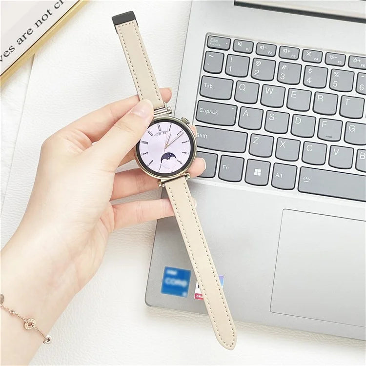 For Samsung Galaxy Watch7 / Watch FE / Watch6 / Watch 5 / Watch4 Universal 20mm Magnetic Buckle Slim Microfiber Leather Watch Strap