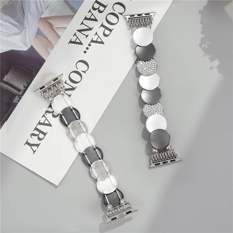 For Apple Watch 10 46mm / Ultra 2 / Ultra 49mm / 9 8 7 45mm / SE (2023) SE (2022) SE 6 5 4 44mm / 3 2 1 42mm Round Pieces Zinc Alloy Strap