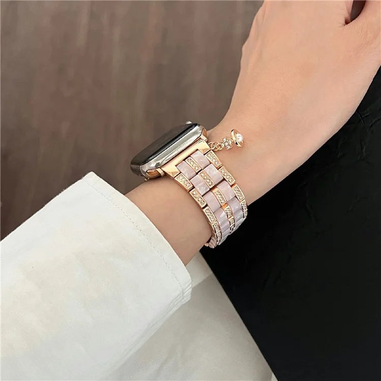 Resin+Zinc Alloy Strap for Apple Watch Series 10 42mm / Series 9 8 7 41mm / SE (2023) SE (2022) SE 6 5 4 40mm / 3 2 1 38mm Band