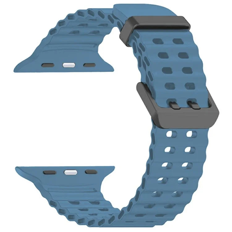 Silicone Strap for Apple Watch Series 10 46mm / Ultra 2 / Ultra 49mm / 9 8 7 45mm / SE (2023) SE (2022) SE 6 5 4 44mm / 3 2 1 42mm Ocean Band