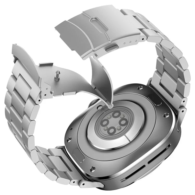 For Samsung Galaxy Watch Ultra 47mm Watch Band Titanium Alloy Three-Bead Wrist Strap