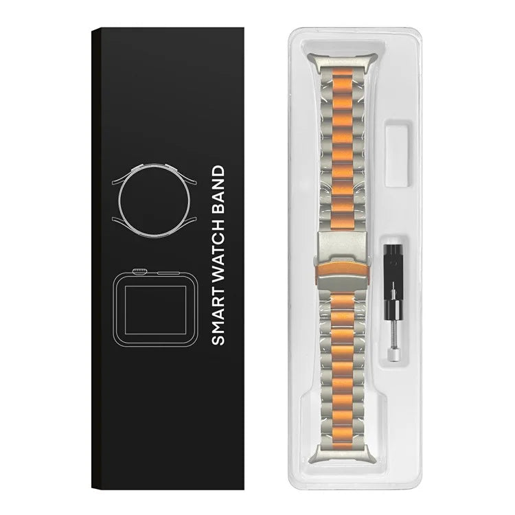 For Samsung Galaxy Watch Ultra 47mm Watch Band Titanium Alloy Three Bead Wrist Strap with Tool
