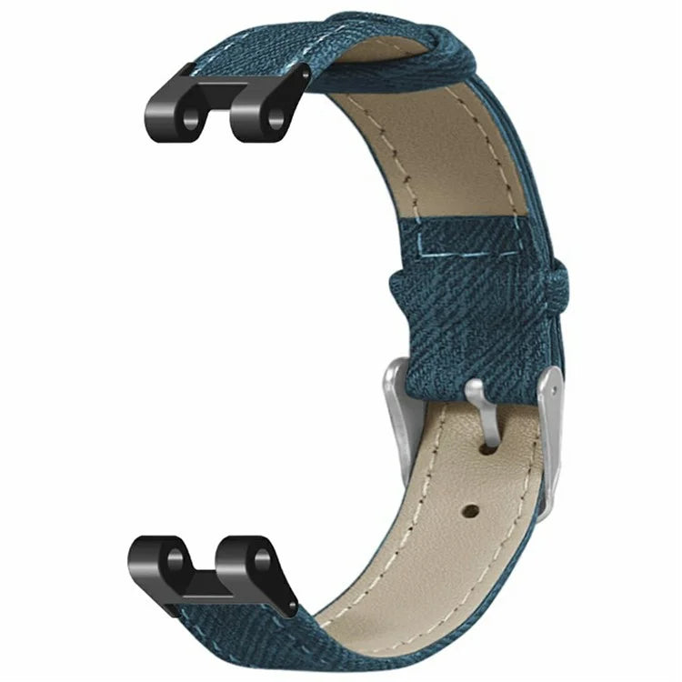 For Garmin Lily Watch Band Denim Texture PU Leather Adjustable Strap