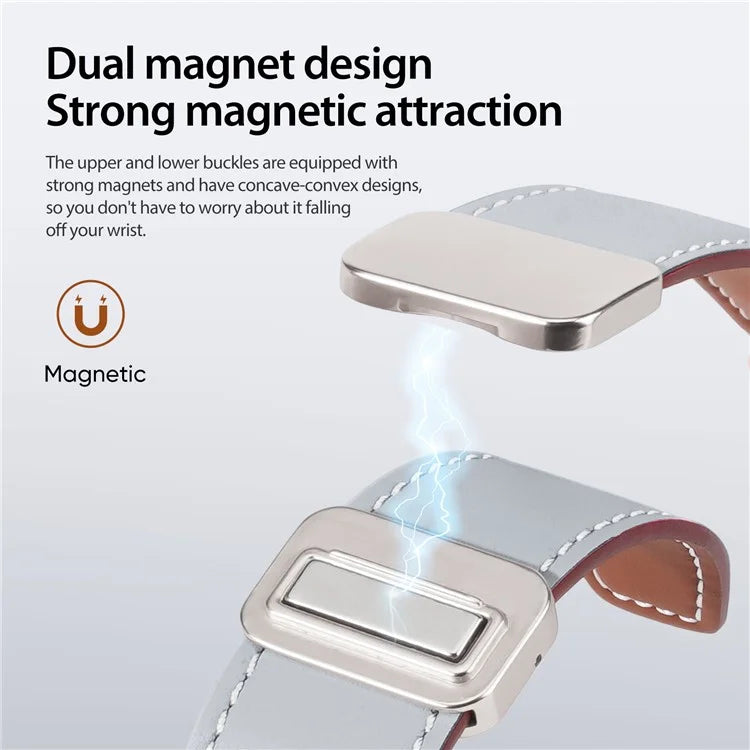 DUX DUCIS YA Series for Samsung Galaxy Watch Ultra 47mm Genuine Cow Leather Strap Magnetic Band