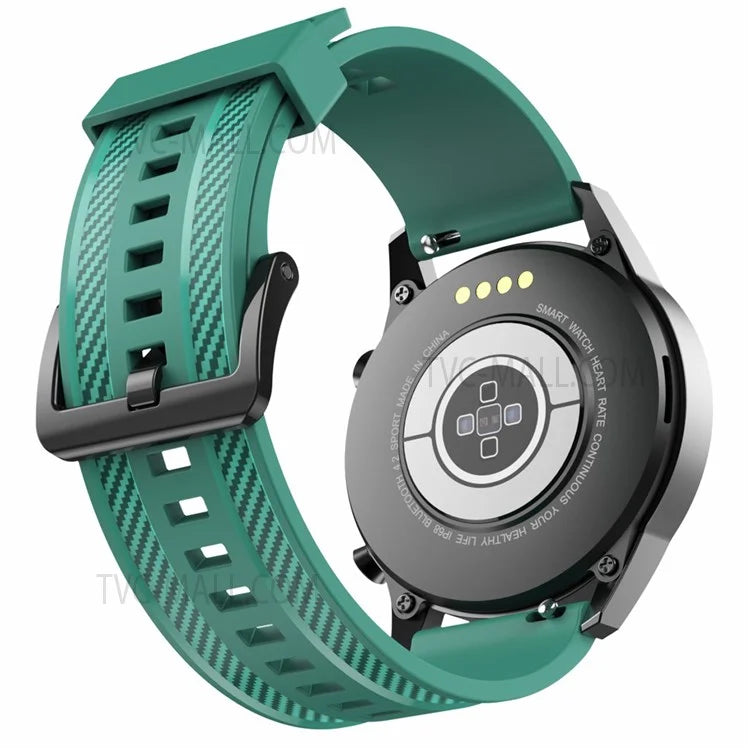 20mm Breathable Sport Silicone Watch Bands Carbon Fiber Textured Replacement Straps for Amazfit GTS3 / GTR 42mm / Samsung Galaxy Watch 42mm 46mm / Watch4 Classic 42mm 46mm