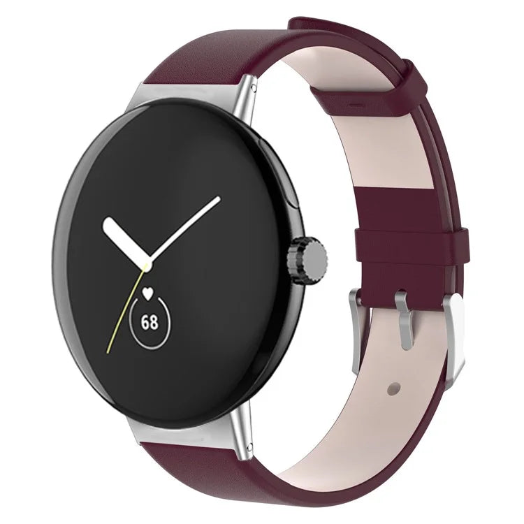 For Google Pixel Watch 2 / Pixel Watch PU Leather Watch Strap Quick Release Watch Band