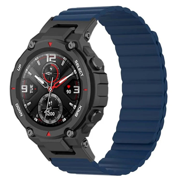 For Huami Amazfit T-Rex / T-Rex Pro Silicone Watch Strap Magnetic Smartwatch Band