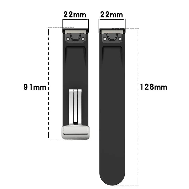 For Garmin Fenix 7 / Forerunner 965 / 955 / 945 / 935 Watch Band Dual Color 22mm Strap with Silver Buckle