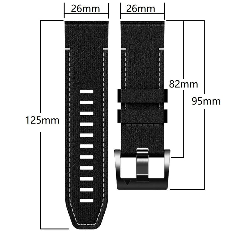 For Garmin Tactix 7 Pro / Fenix 7X / 6X / 6X Pro / 5X Plus Watch Strap Leather Coated Silicone Wrist Band