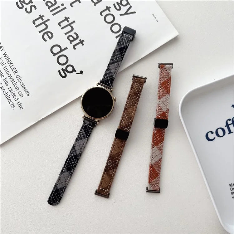 18mm Universal Wrist Watch Band Canvas Strap Replacement with Magnetic Buckle