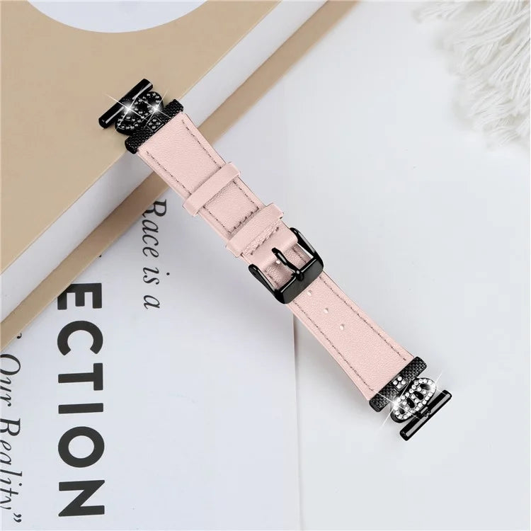 For Garmin Vivomove HR / Vivomove Cowhide Watch Band Crown Shape Connector Strap, Black Buckle