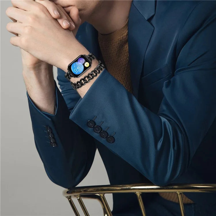 For Xiaomi Smart Band 8 Pro Double-Circle Band Stainless Steel Watch Strap