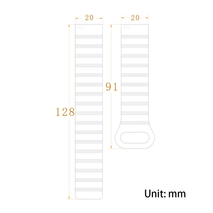 20mm Magnetic Sport Loop Watch Band Silicone Dual Color Replacement Strap