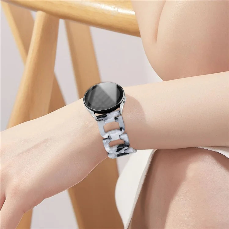 For Garmin Vivomove / Vivomove HR Watch Strap D-Shape Resin Bracelet Watchband+White