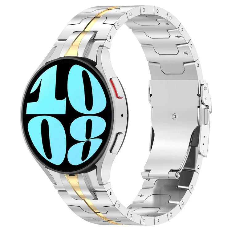 For Samsung Galaxy Watch6 / Watch 5 / Watch4 Watch Strap Stainless Steel Watch Band with Connector