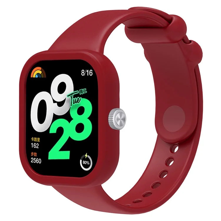 For Xiaomi Redmi Watch 4 Silicone Watch Band Wrist Strap with Watch Case