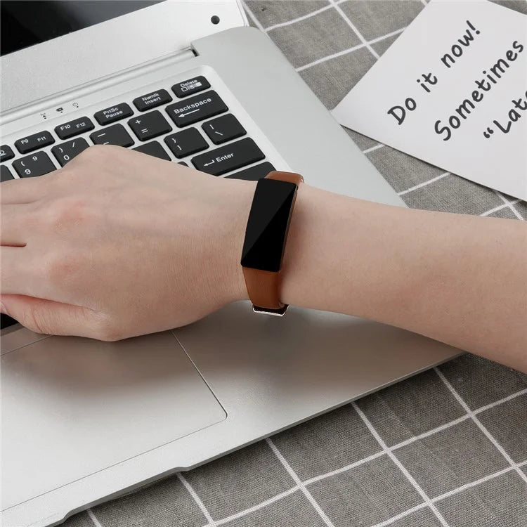 For Fitbit Inspire / Inspire HR Smart Watch Band Top-layer Cow Leather Wrist Strap
