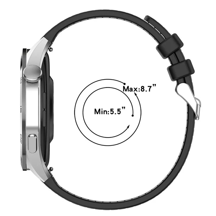 For Samsung Galaxy Watch3 45mm / Huawei Watch GT 4 46mm Watch Strap 22mm Silicone+Nylon Wrist Band