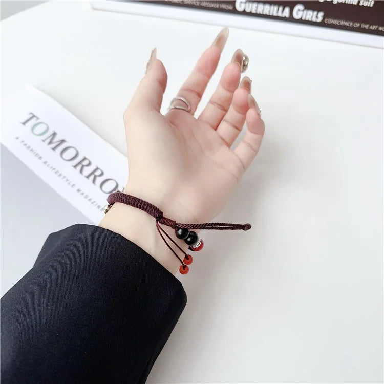 For Xiaomi Smart Band 8 Pro Watch Band Chinese Hemp Rope Watch Strap Sandalwood Bead Design