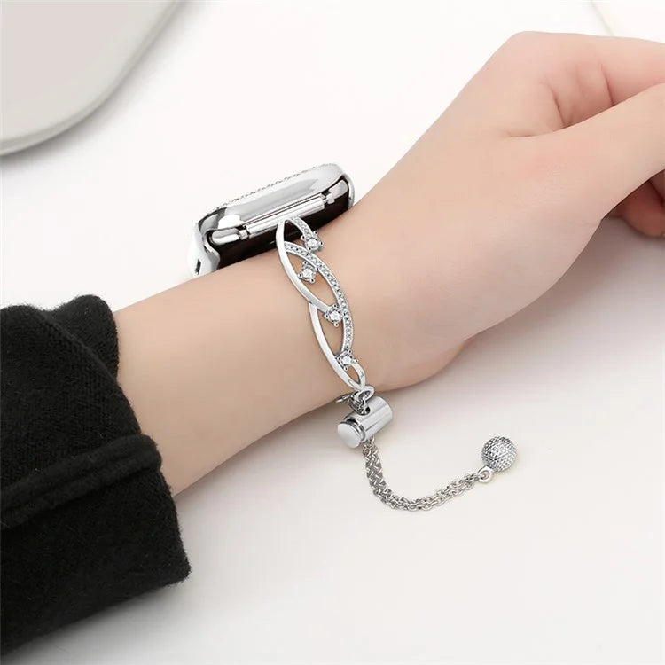 20mm Universal Smart Watch Rhinestone Decor Bracelet Copper Replacement Wrist Band