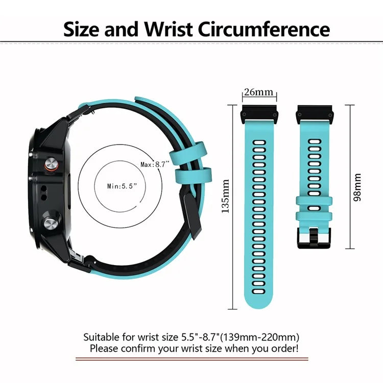 KALEBOL KLB-SSSCGJ-001 For Garmin Fenix 6X / Fenix 7X / Instinct 2X Smart Watch Band QuickFit 26mm Strap
