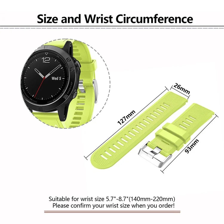 KALEBO LKLB-HWGJ-001 For Garmin Fenix 6X / Fenix 7X / Instinct 2X Smart Watch Band QuickFit 26mm Silicone Strap