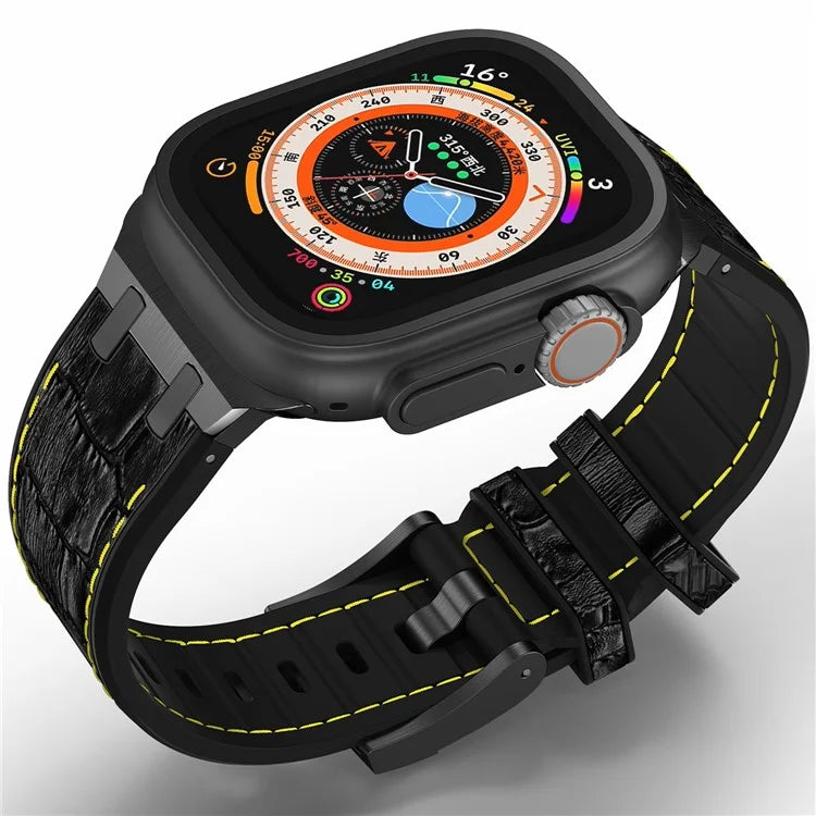 For Apple Watch Ultra 2 Ultra 49mm / Series 9 8 7 45mm / SE (2023) SE (2022) SE 6 5 4 44mm / 3 2 1 42mm Watchband / Yellow