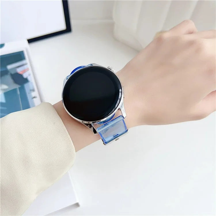 For Garmin vivoactive 5 / Venu 2 Plus 20mm Watch Band Transparent Soft TPU Wrist Strap Blue