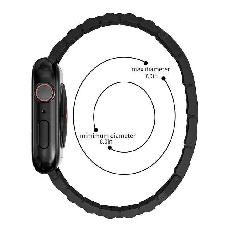 5-Bead Metal Strap for Apple Watch Ultra 2 Ultra 49mm / Series 9 8 7 45mm / 6 5 4 SE (2022) SE (2023) SE 44mm / 3 2 1 42mm Wrist Band