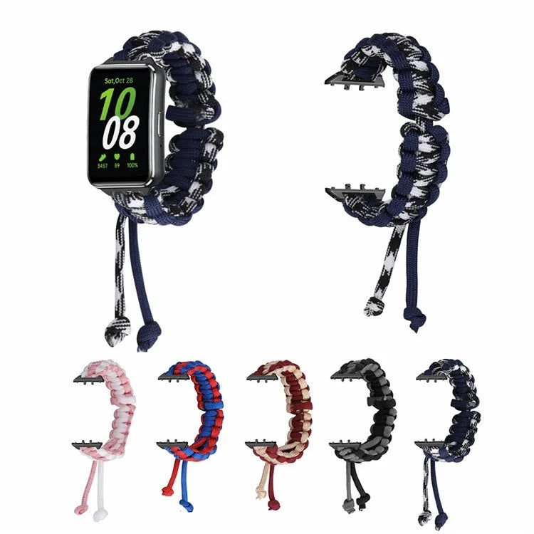 For Samsung Galaxy Fit3 Adjustable Nylon Braided Watch Band Replacement Wrist Strap