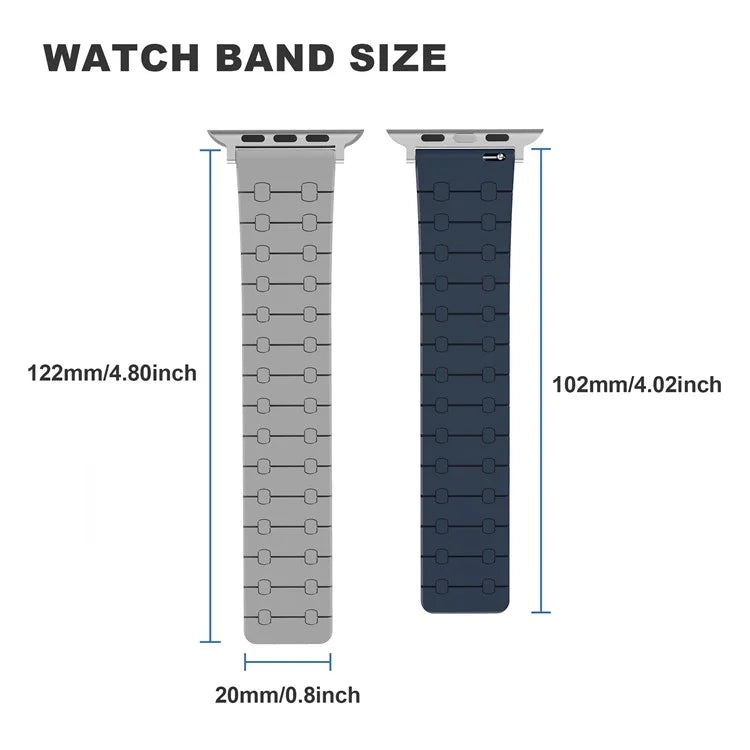 For Apple Watch Series 9 8 7 41mm / 6 5 4 SE (2022) SE (2023) SE 40mm / 3 2 1 38mm Replacement Strap Silicone Magnetic Watch Band