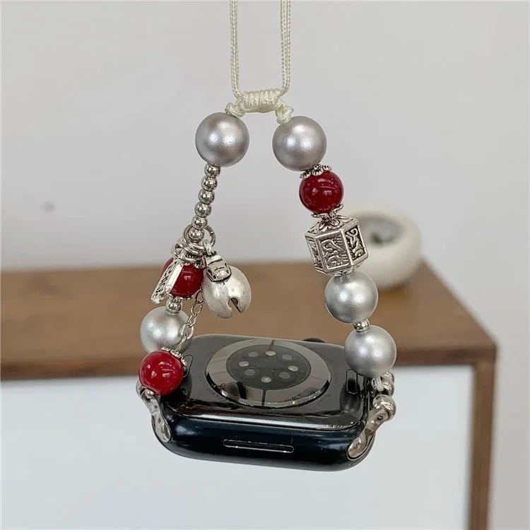 For Apple Watch Ultra 49mm Ultra 2 49mm / Series 9 8 7 45mm / 6 5 4 SE (2023) SE (2022) SE 44mm / 3 2 1 42mm Artificial Pearl Strap