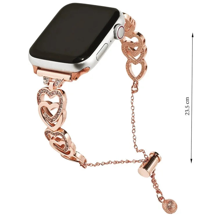 For Apple Watch Ultra 2 Ultra 49mm / 9 8 7 45mm / 6 5 4 SE (2023) SE (2022) SE 44mm / 3 2 1 42mm Dressy Strap Zinc Alloy Heart Watch Band