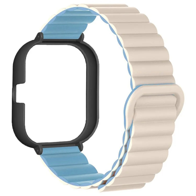 For Xiaomi Redmi Watch 4 Silicone Watch Strap Dual Color Magnetic Band with PC Case