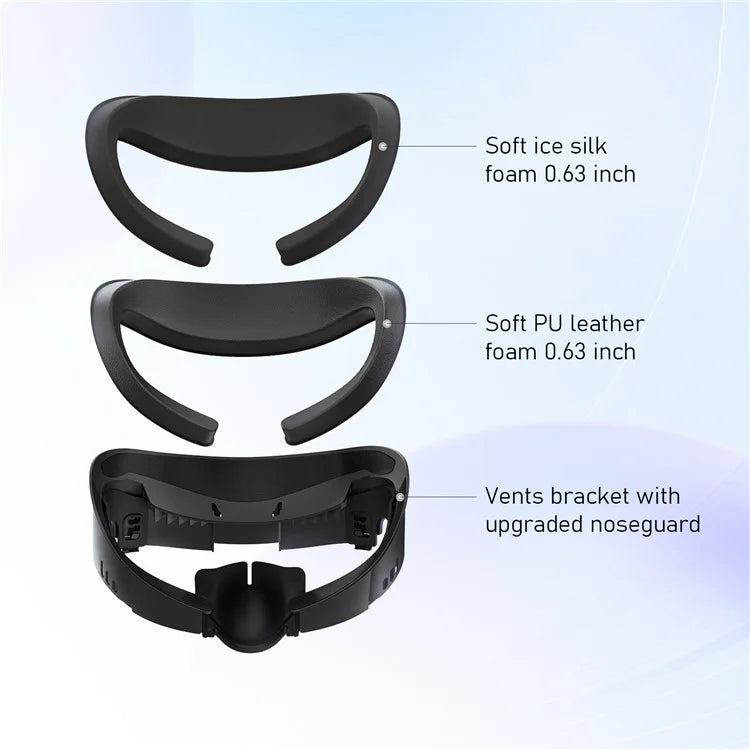 AMVR For Meta Quest 3 VR Headset Thickened Leather+Ice Silk Eye Mask Face Protective Cover