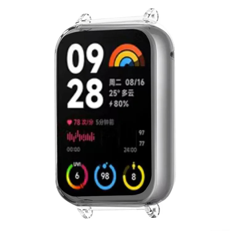 For Xiaomi Smart Band 8 Pro Watch Case Hard PC Frame Cover with 20mm Adapter Connector