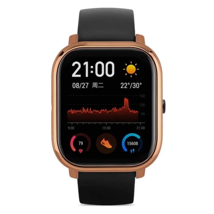 For Huami Amazfit GTS Bumper Frame Hollow Hard PC Electroplated Watch Case