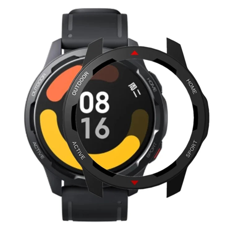 For Xiaomi Watch S1 Active / Watch Color 2 Protective Cover Hard PC Watch Case Hollow Frame+Red+White