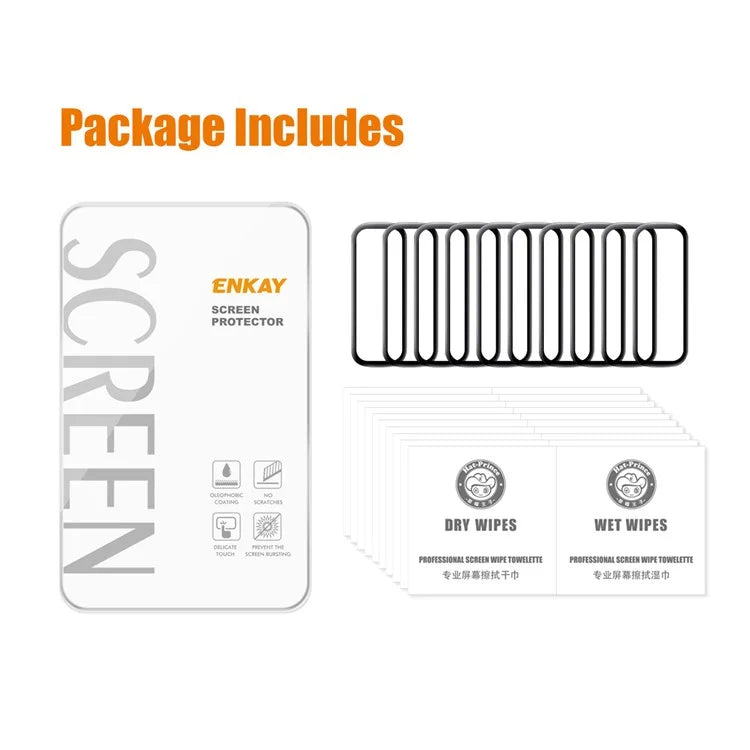 ENKAY HAT PRINCE 10Pcs For Samsung Galaxy Fit2 Screen Protector PC Curved Edge + PMMA Watch Film